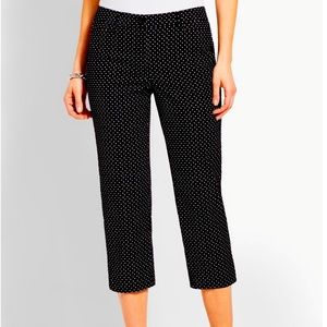 NWT Talbots Perfect Skimmer Blk/Wht Dot Pant Sz 12